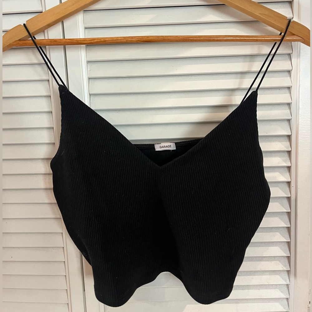 Black essential tank top from garage
